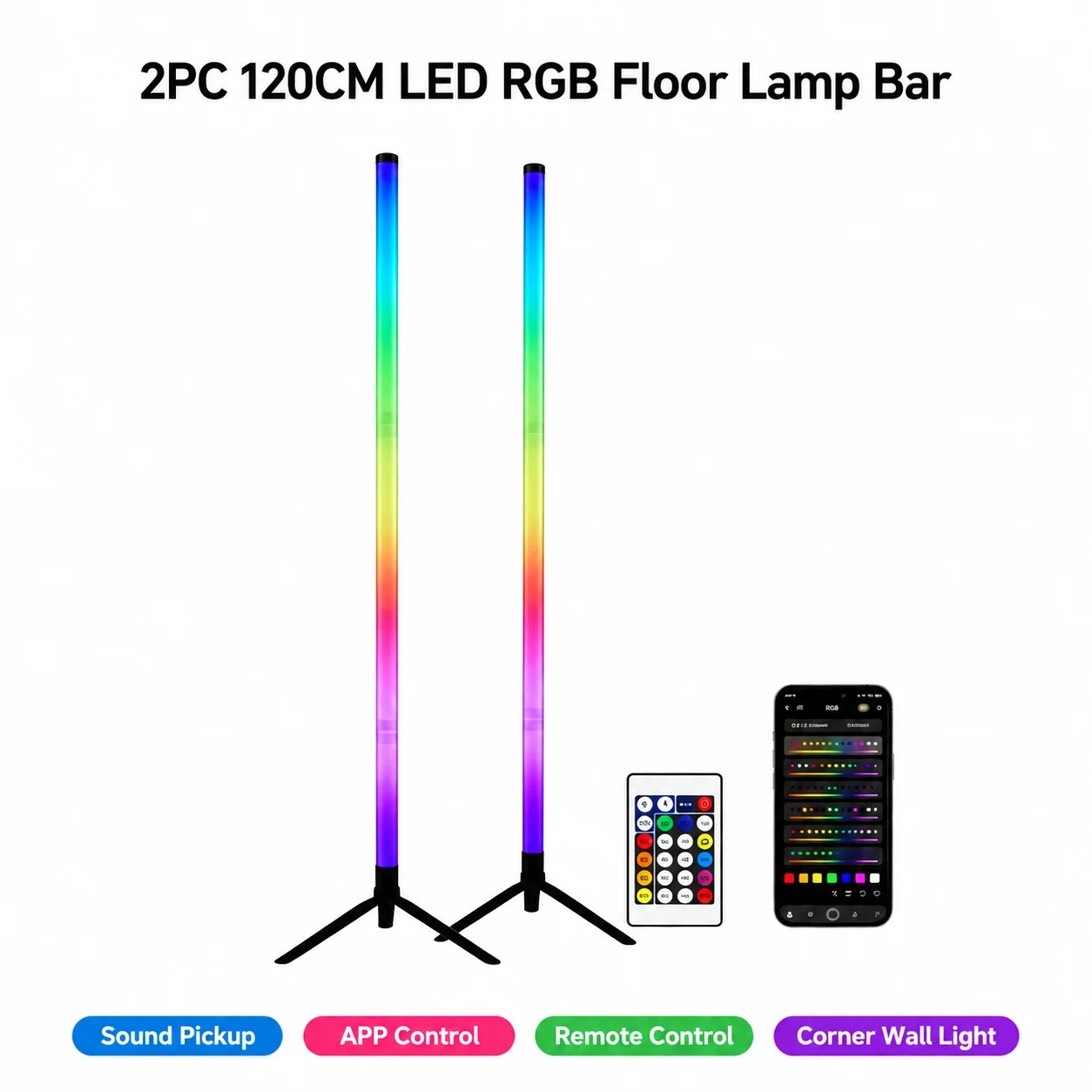 2 Lámparas de Pie RGB de 120 C - Esports In Gaming reseña y precio